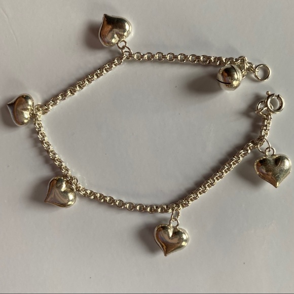 Sweet Little Silver Heart Charm Bracelet - Picture 3 of 3